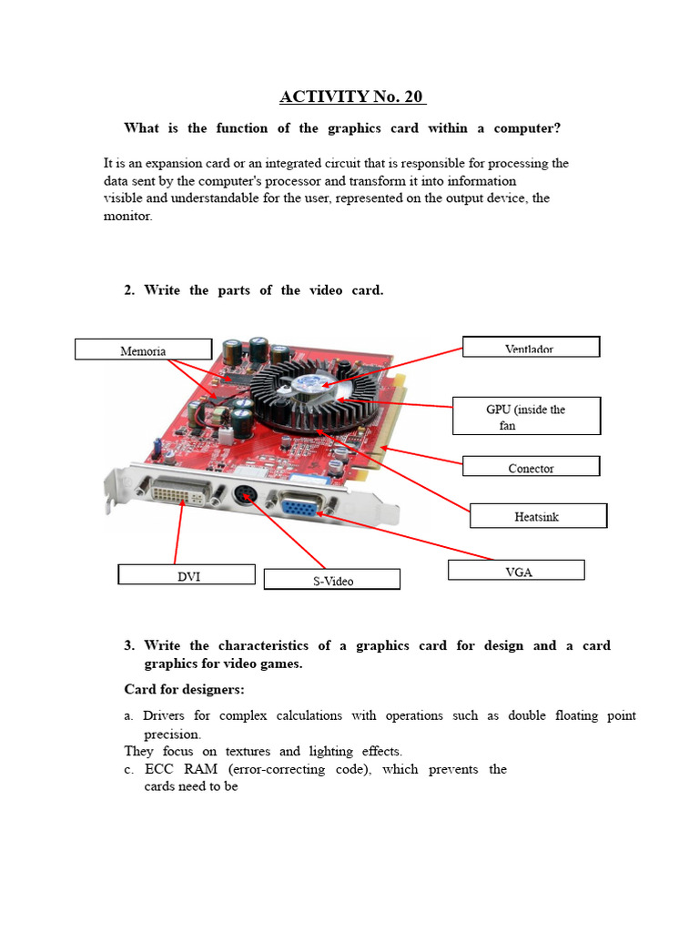 Activity 20 - Graphics Card | PDF