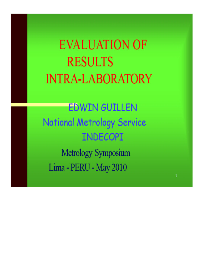 Intra-Laboratory Evaluation Criteria | PDF | Calibration | Metrology