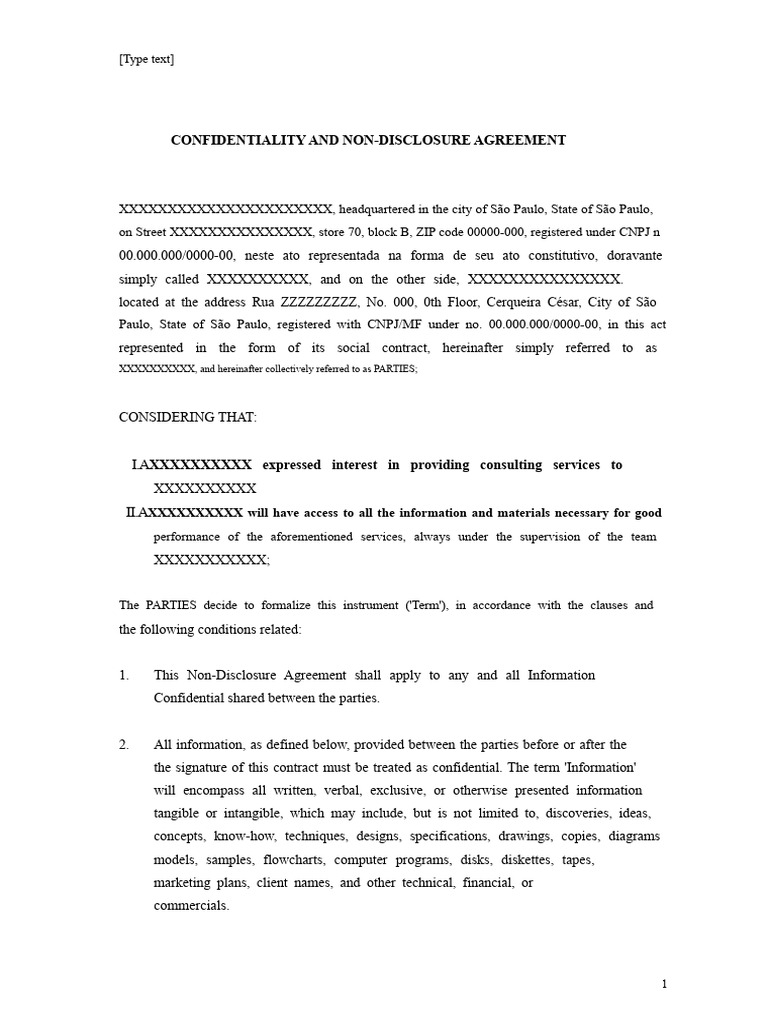 Confidentiality Non-Disclosure Agreement | PDF | Non Disclosure ...