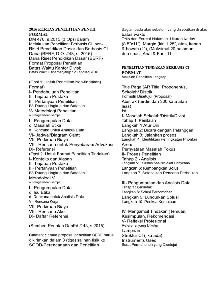 Format Proposal Penelitian BERF 2016 | PDF