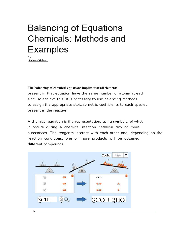 Balancing Chemical Equations | PDF | Redox | Chemical Reactions