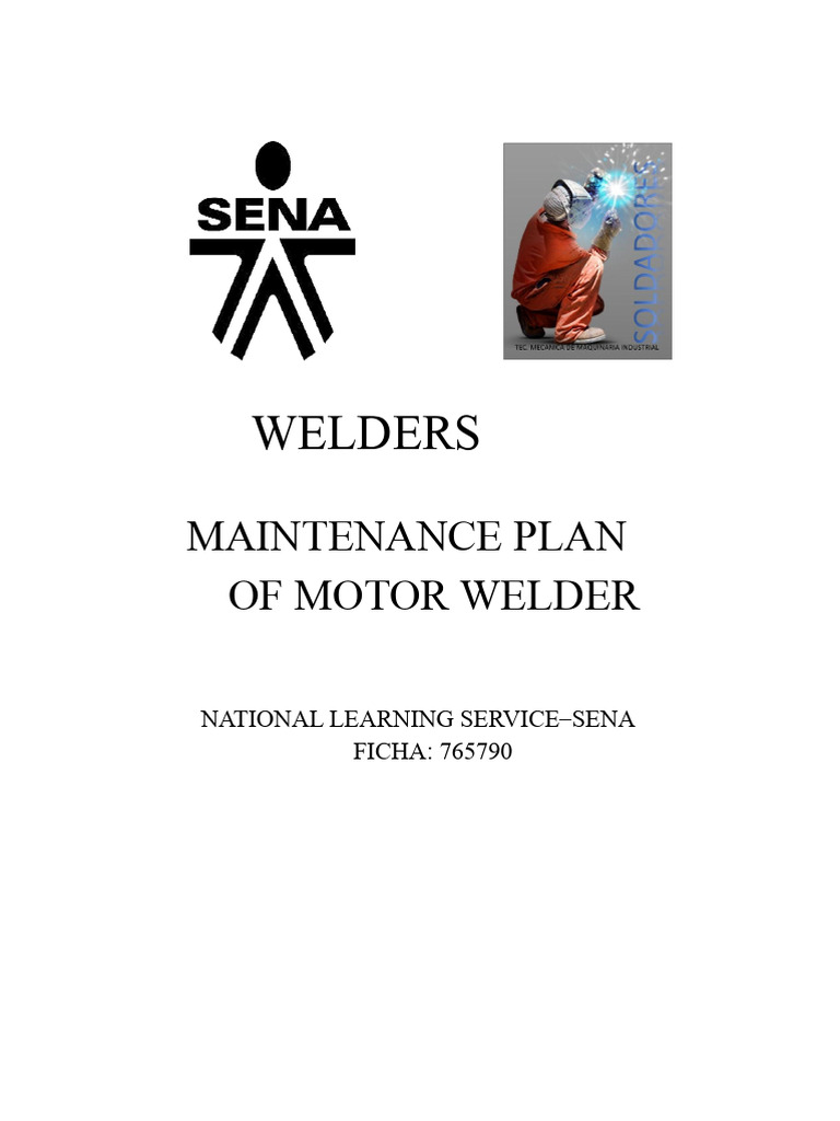 Motor Welder Maintenance Plan Guide | PDF | Motor Oil | Welding