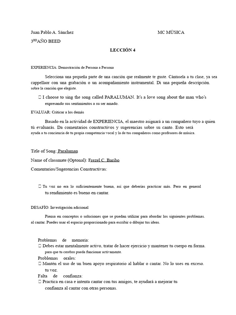 Lección de Música de John Paul Módulo 4-5 | PDF | Ritmo | Bailes