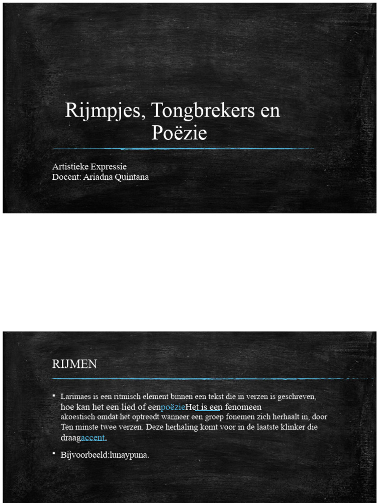 Rijmen, Tongtwisters en Gedichten | PDF