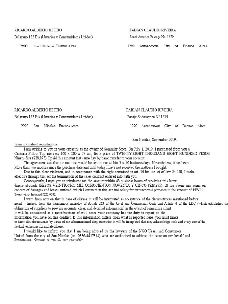 Model Letter Document Consumer | PDF | Justice | Crime & Violence