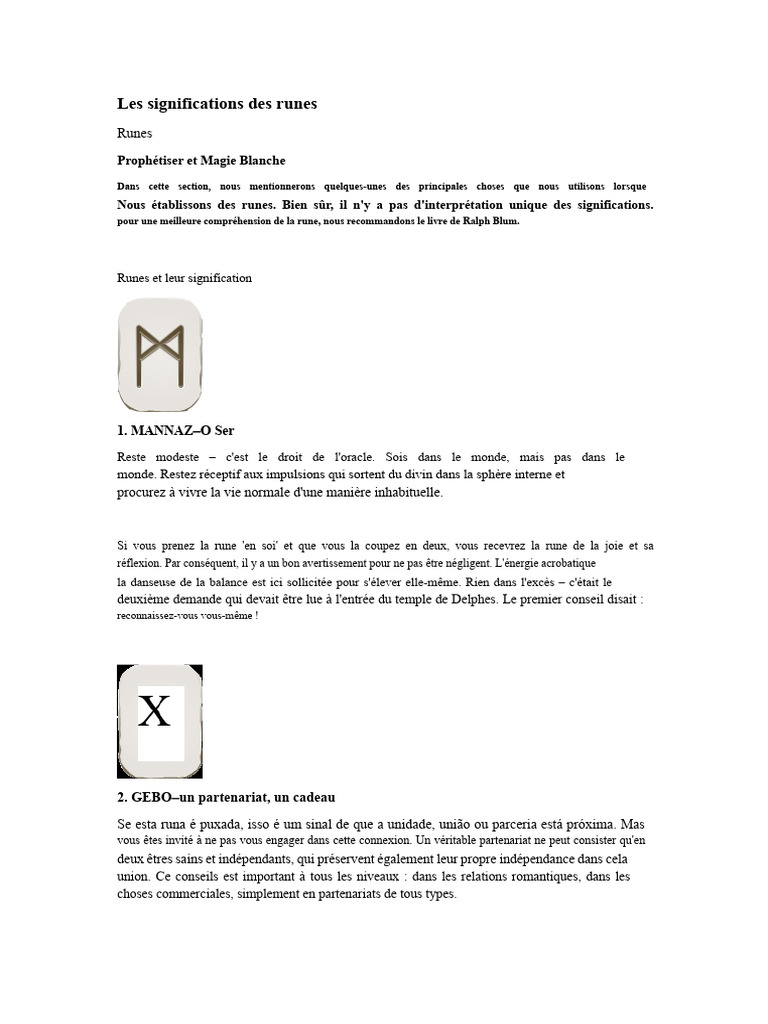 Significations et Interprétations des Runes | PDF | La patience