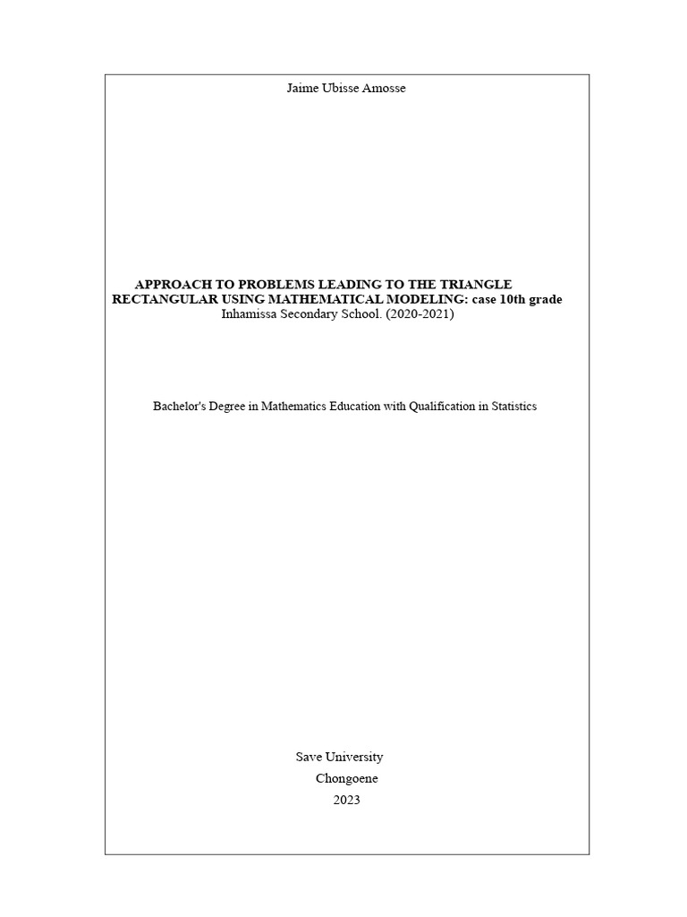 Mathematical Modeling in Right Triangles | PDF | Mathematics | Methodology