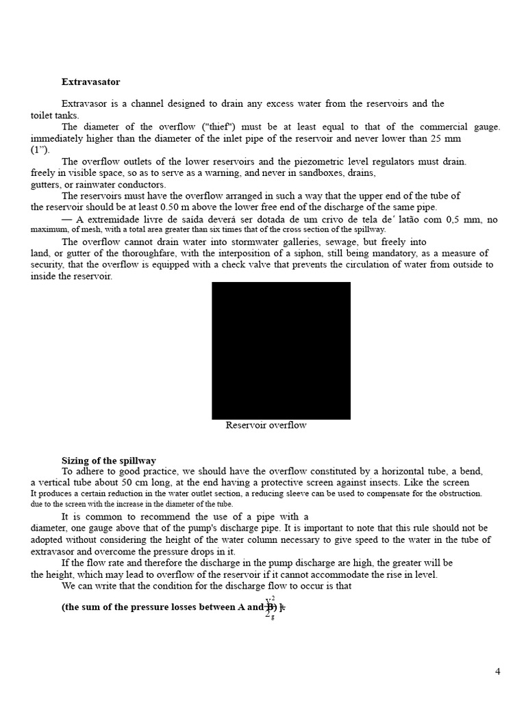 Overflow Sizing for Water Reservoirs | PDF | Spillway | Discharge ...