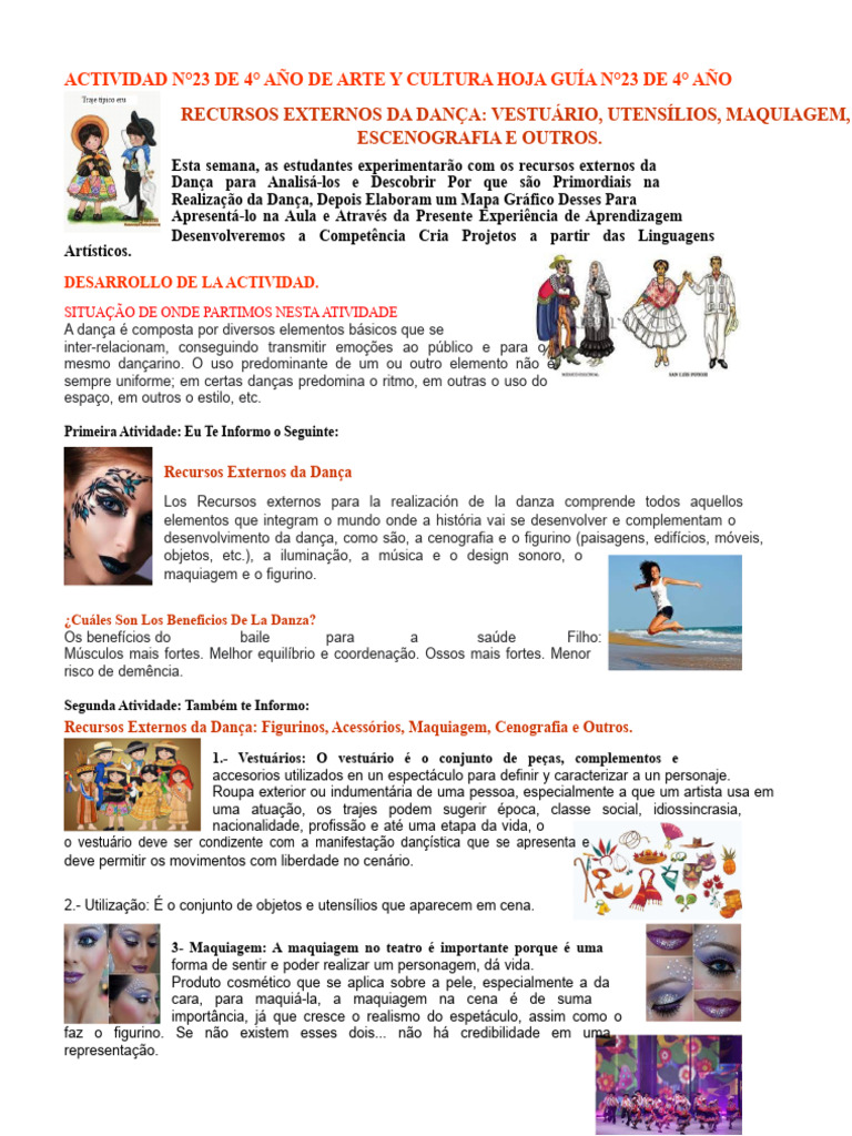 2022 Atividade N°23 Do 4° Ano de Arte e Cultura | PDF | Danças