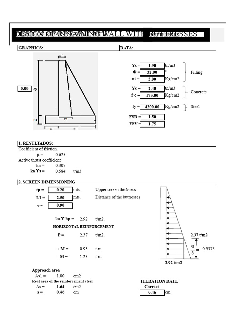 Retaining Wall Design with Buttresses | PDF | Building Engineering ...