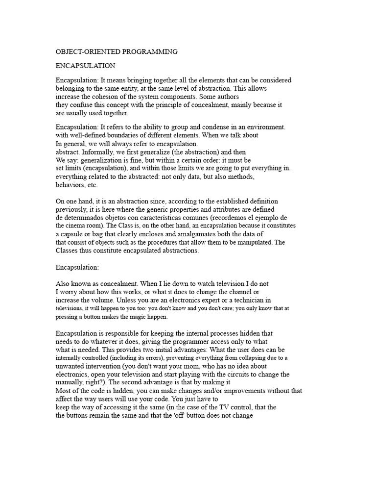 Understanding Encapsulation in OOP | PDF | Class (Computer Programming ...