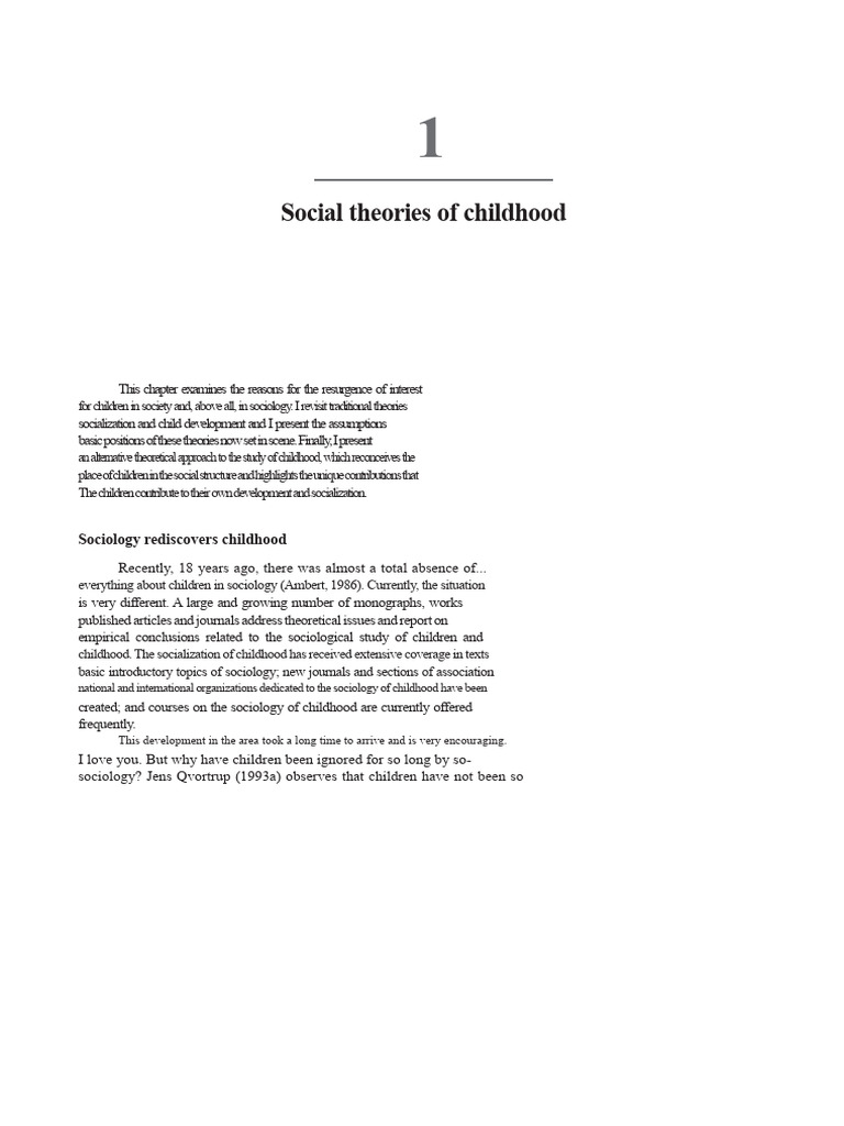 Social Theories of Childhood Explained | PDF | Constructivism ...