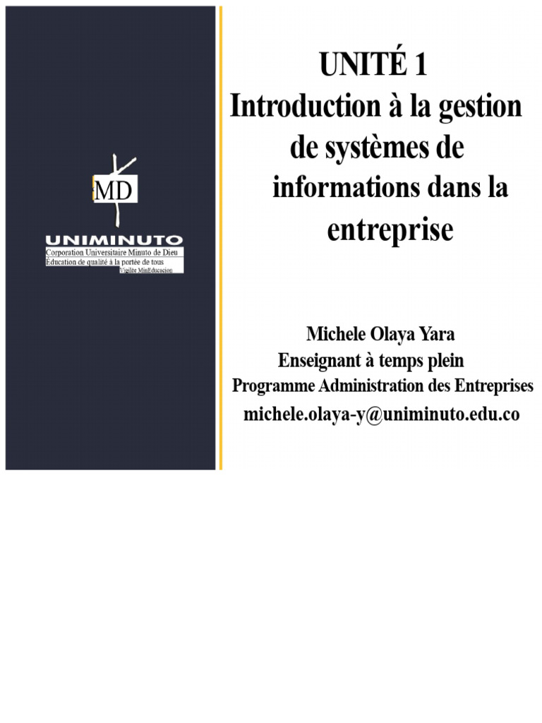 Gestion des systèmes d'information en entreprise | PDF | Système d ...