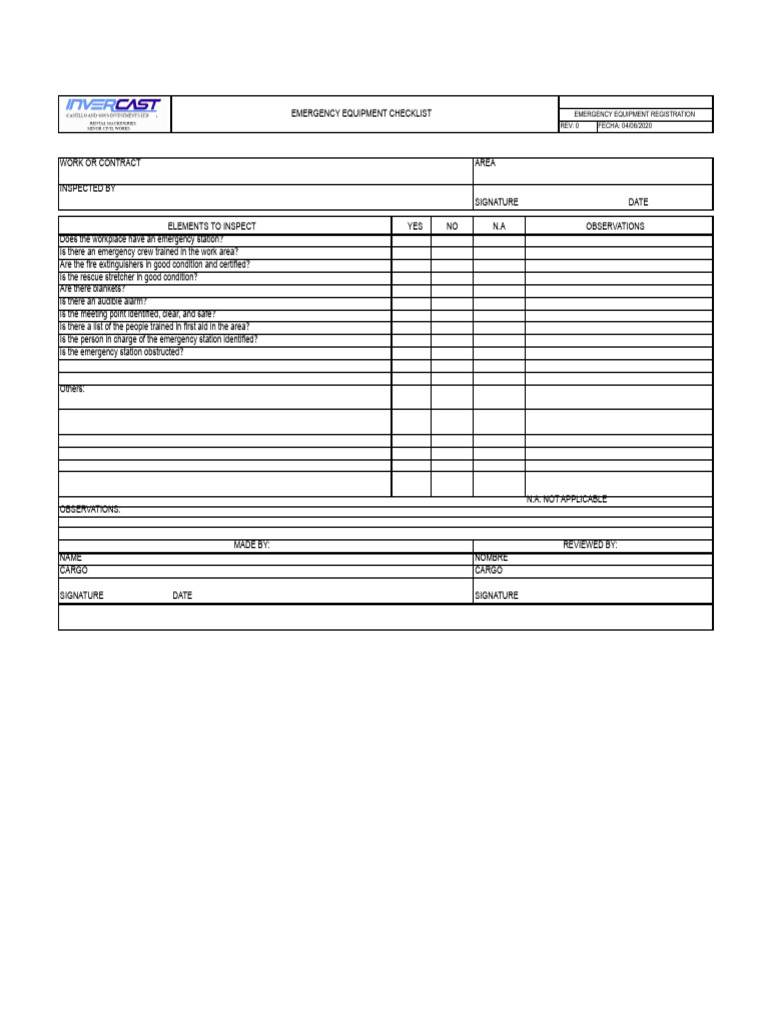 EMERGENCY STATION INSPECTION | PDF