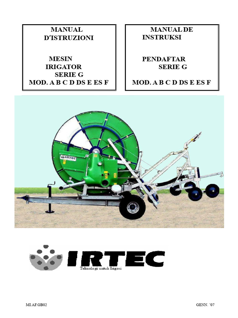 Panduan Penggunaan Mesin Irigasi IRTEC | PDF