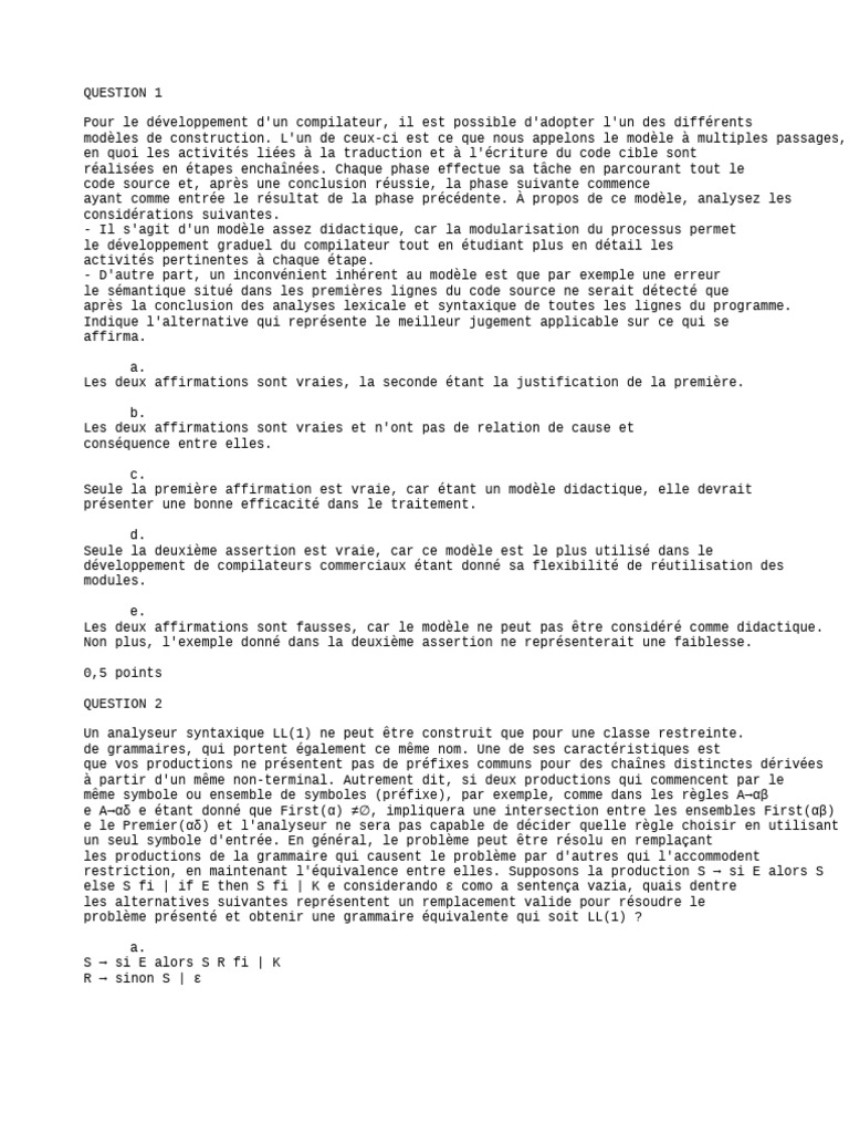 Modèles de compilation et analyse syntaxique | PDF | Programmation ...