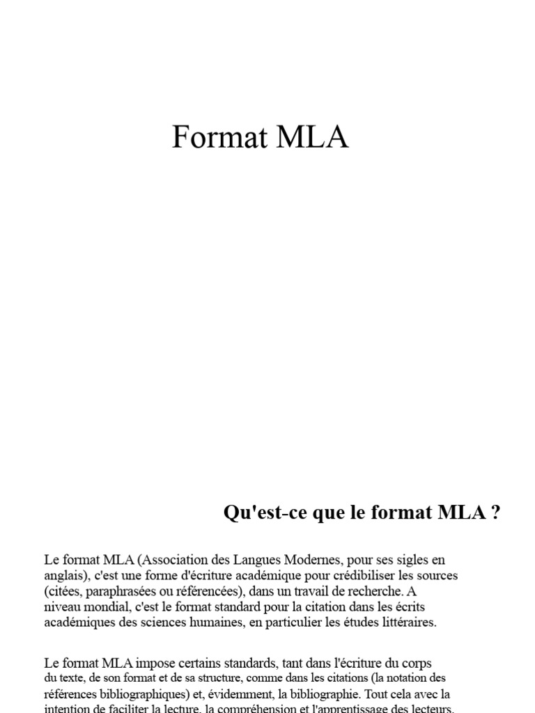 Guide complet du format MLA | PDF | Note (Typographie) | Guillemet