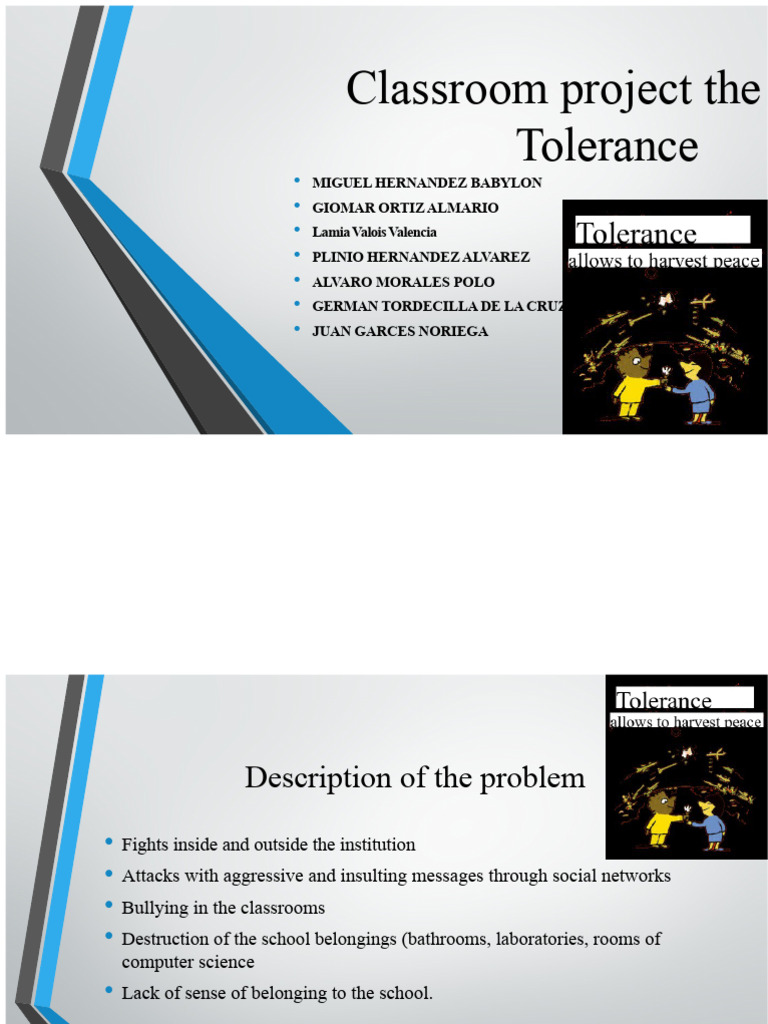 Classroom Project On Tolerance | PDF | Human Communication