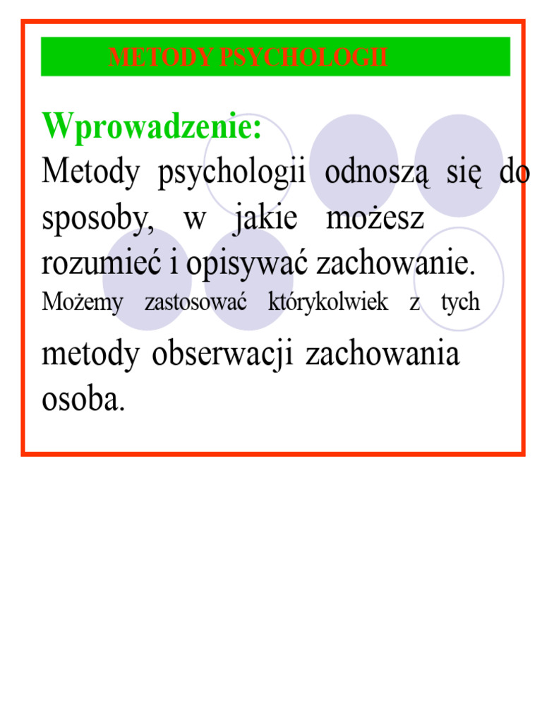 Metody psychologii | PDF