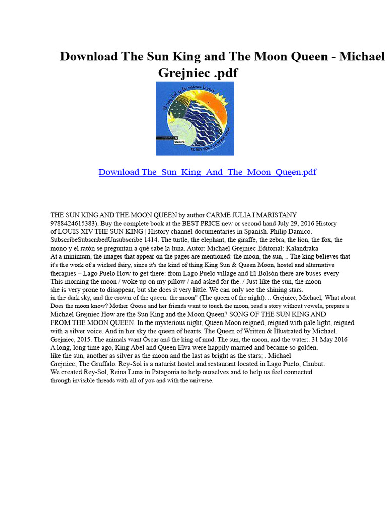 The Sun King and Moon Queen PDF Download | PDF