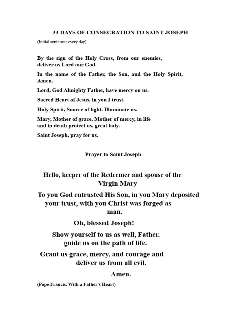 33 Days of Consecration Prayers to St. Joseph PDF