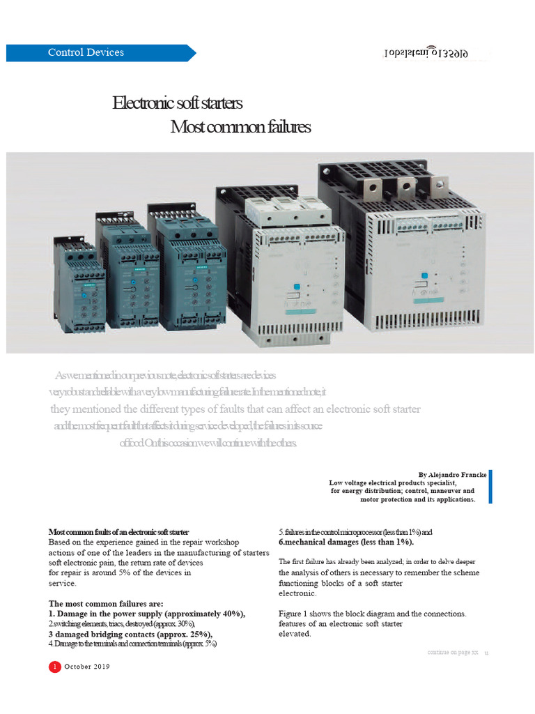 Soft starts - Common failures | PDF | Fuse (Electrical) | Relay