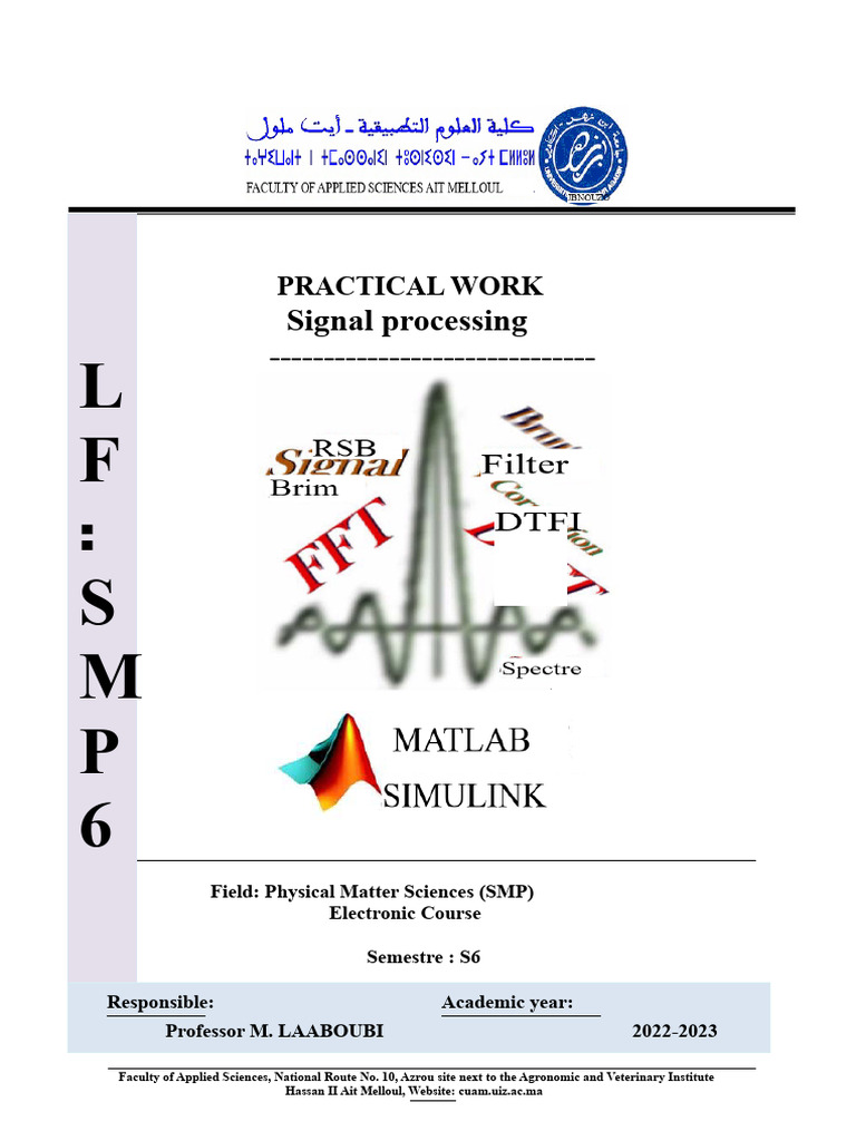 Signal Processing Practical Work Guide | PDF | Matrix (Mathematics ...