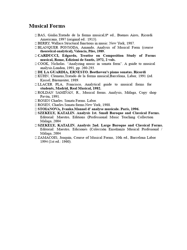 Comprehensive Guide to Musical Forms | PDF