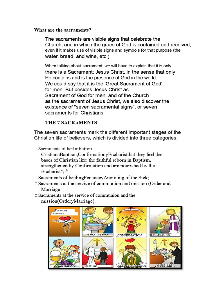 Understanding the Seven Sacraments | PDF | Sacraments | Baptism