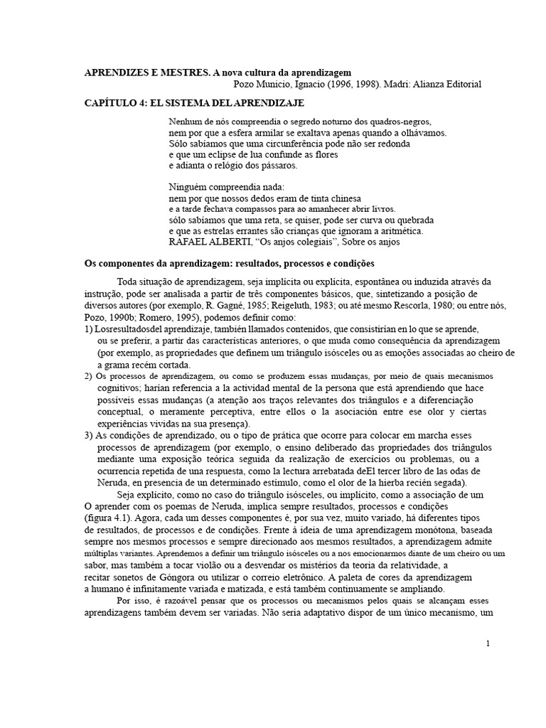 Componentes da Aprendizagem Eficaz | PDF | Aprendizado | Behaviorismo