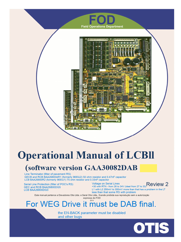 LCBII Operational Manual Overview | PDF | Elevator | Power Supply