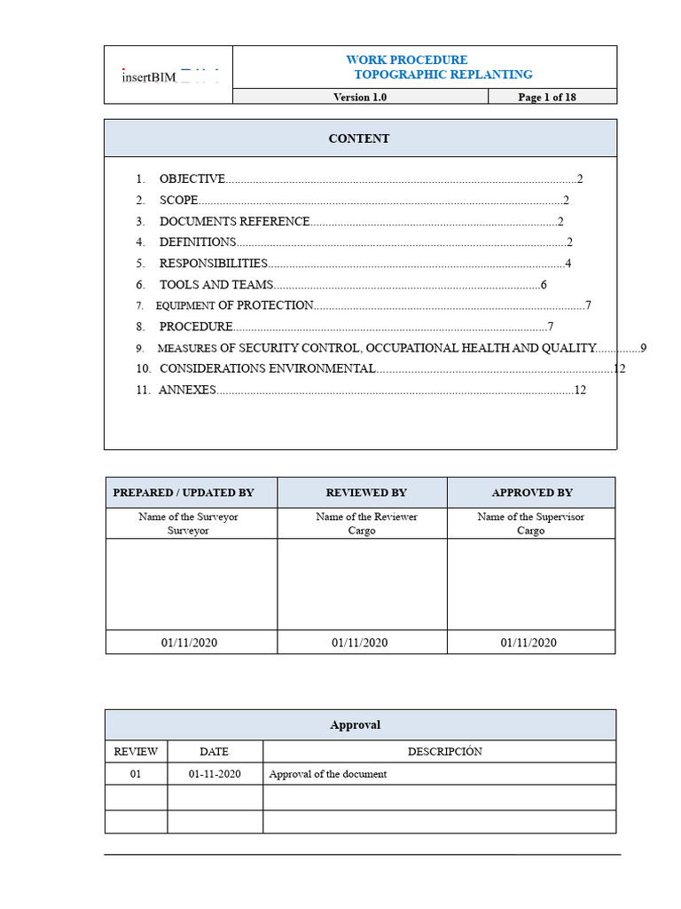 1. WORK PROCEDURE - TOPOGRAPHIC RECONNAISSANCE v2021 | PDF | Geodesy ...