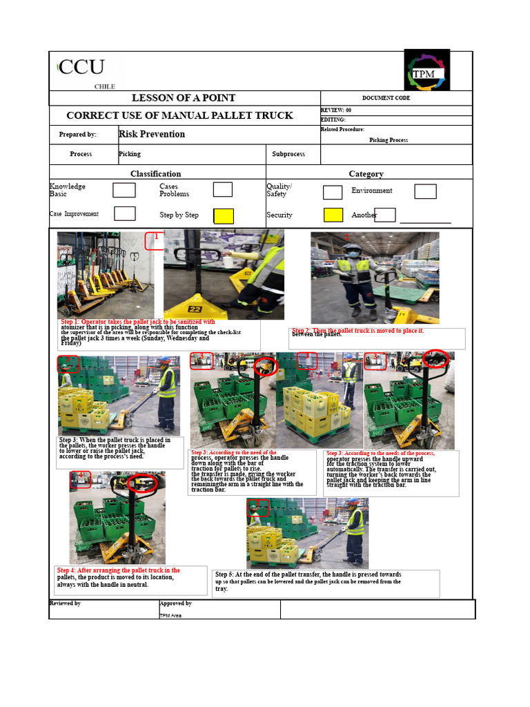 Manual Pallet Truck Operation Guide | PDF | Pallet