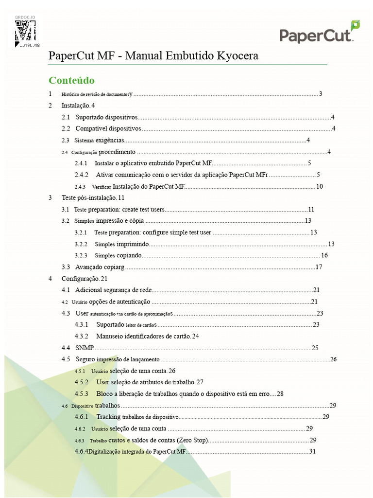 Manual PaperCut MF para Kyocera | PDF | Porta (rede de computadores ...