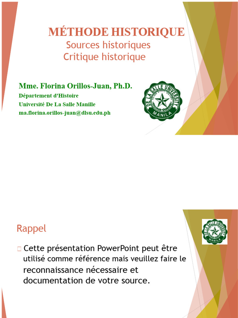 Méthode Historique et Sources Historiques | PDF | Crédibilité ...
