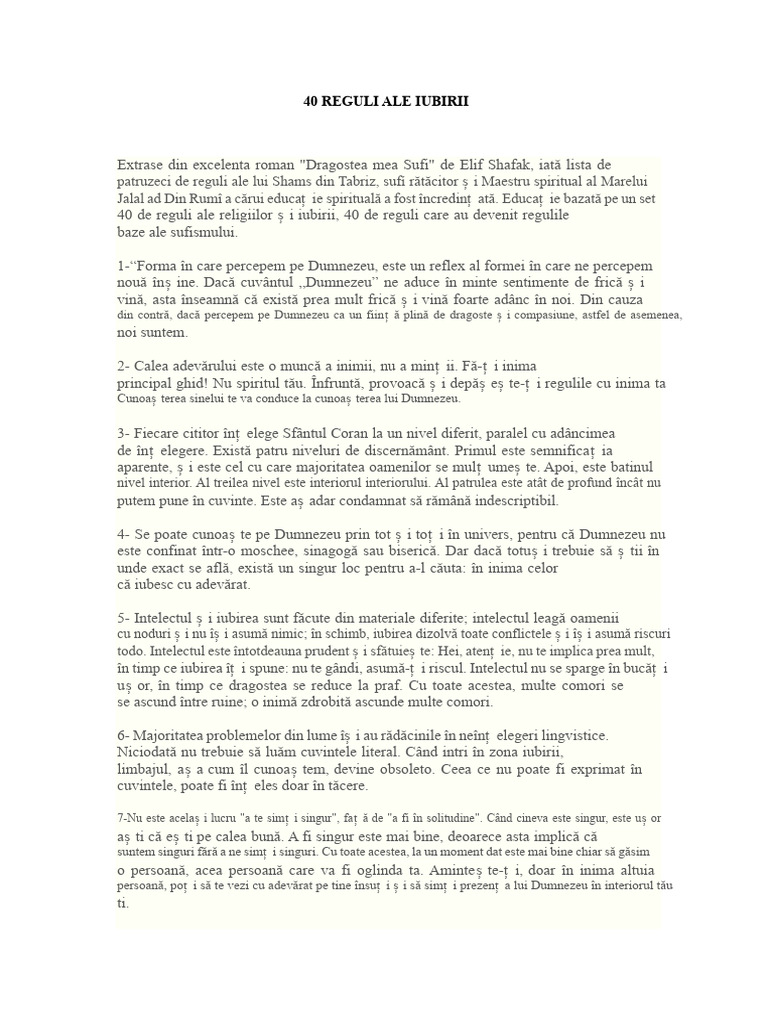 40 Reguli Ale Iubirii | PDF