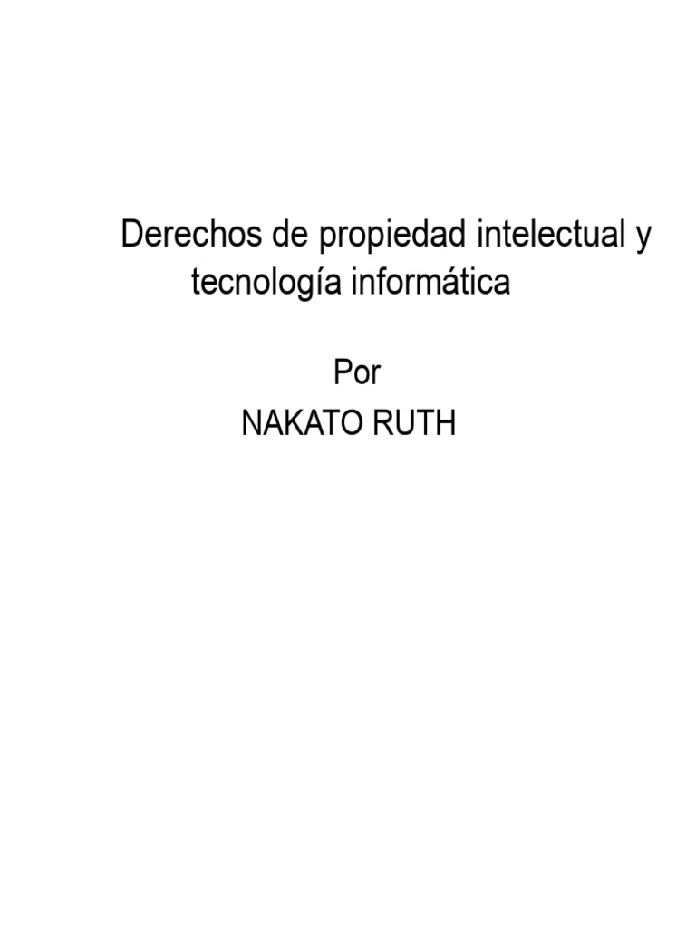 Derechos de Propiedad Intelectual y Tecnología Informática | PDF ...