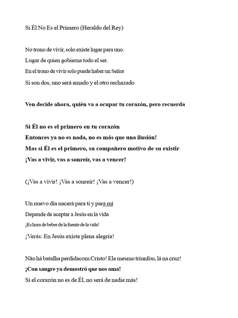 Si No Es La Primera - Letra PDF | PDF