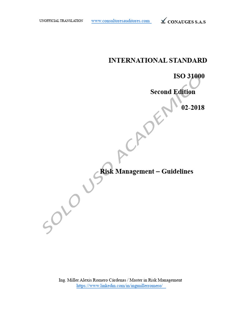 ISO 31000 Risk Management Guidelines | PDF | Risk | Risk Management