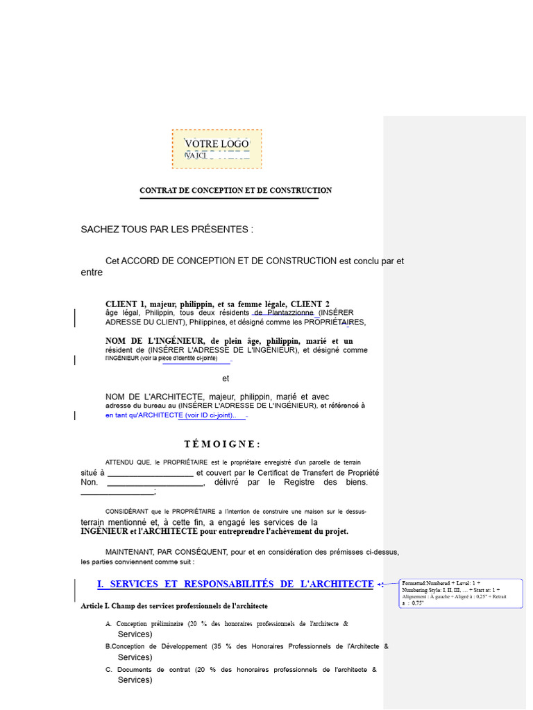 Contrat de Conception Et de Construction | PDF | Architecte | Béton