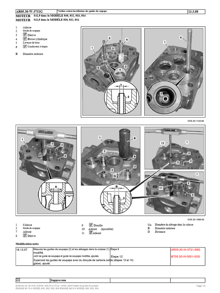 Installation des guides de soupape moteur 930-934 | PDF | Pièces de ...