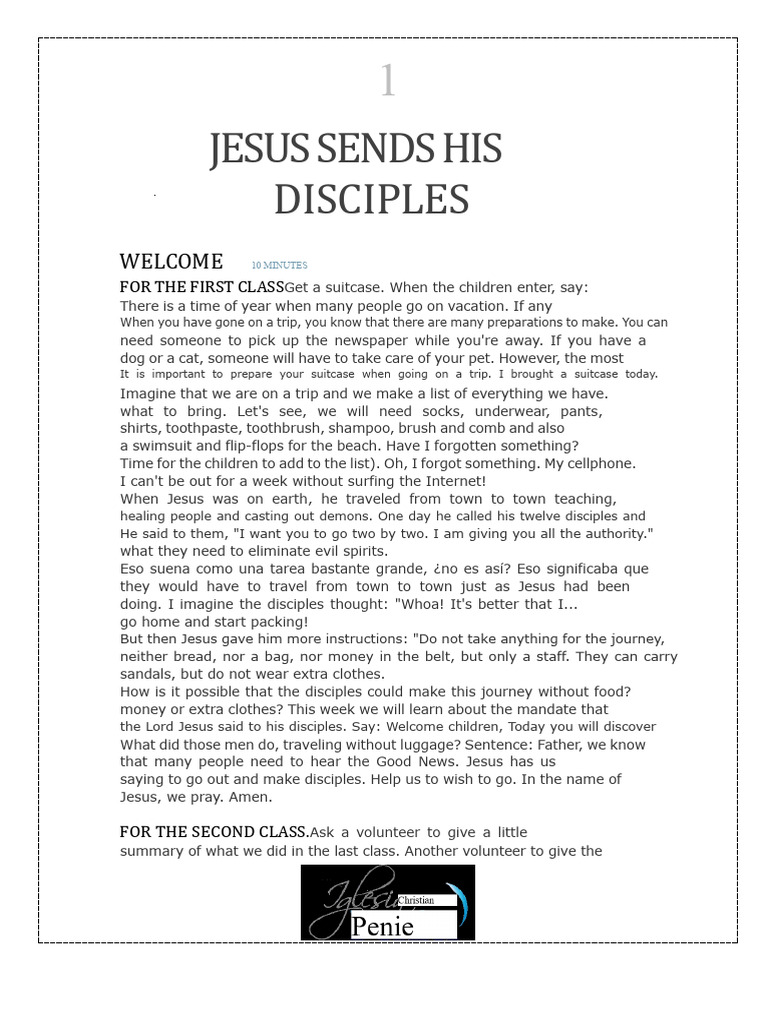 Jesus Sends Disciples: Mission Overview | PDF | Jesus | Disciple ...