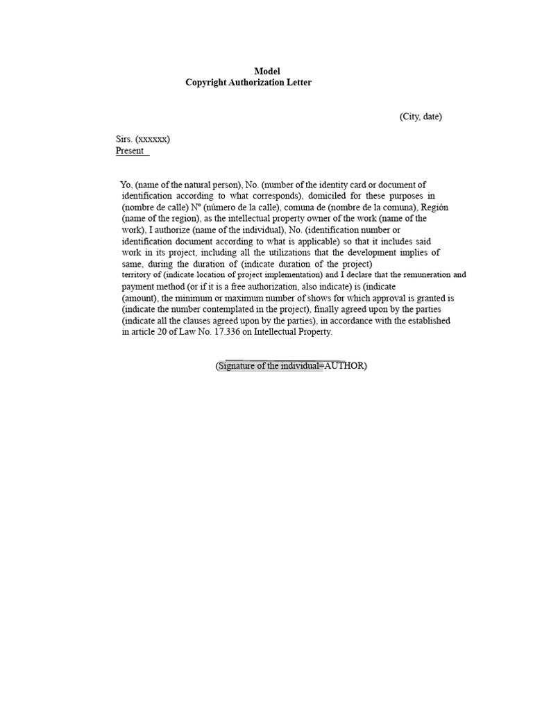 Copyright Authorization Letter 2020 | PDF