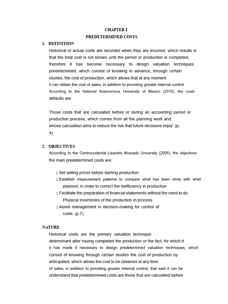 Understanding Predetermined Costs | PDF | Valuation (Finance) | Cost