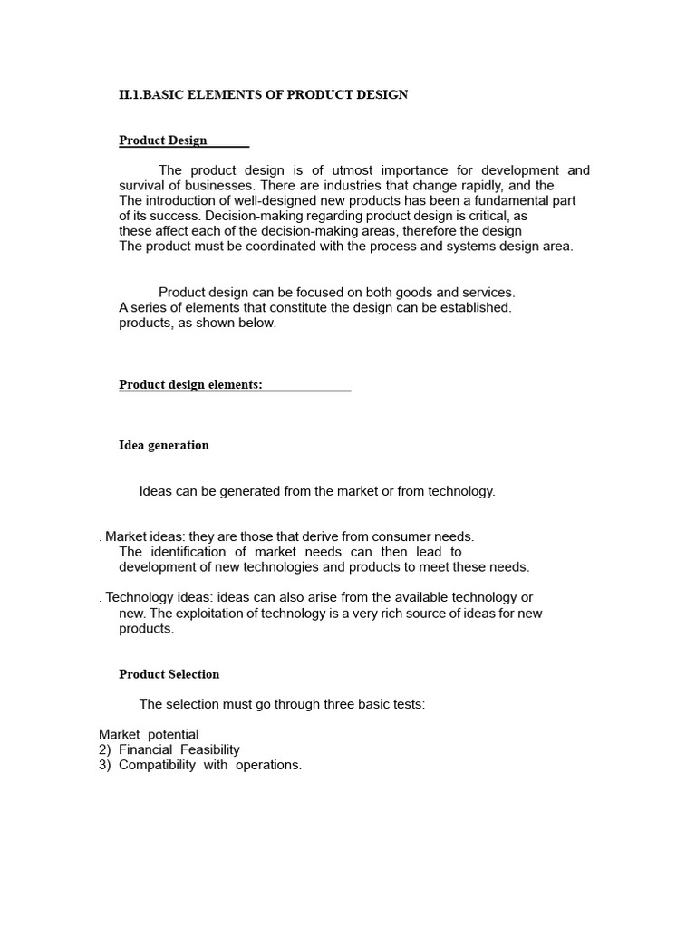 Key Elements of Product Design | PDF | System | Decision Making