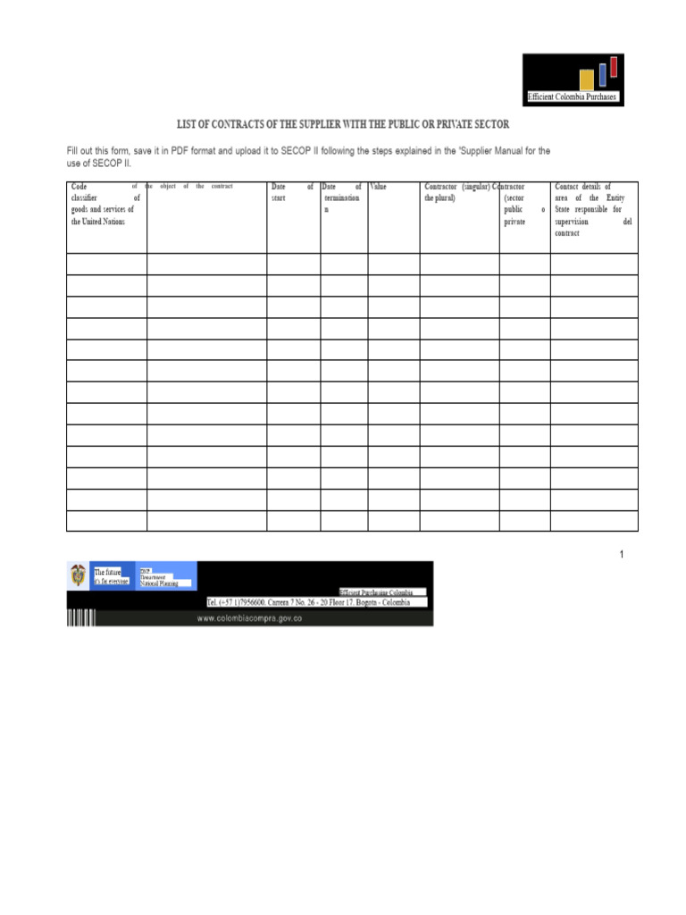 Secop Experience Format | PDF
