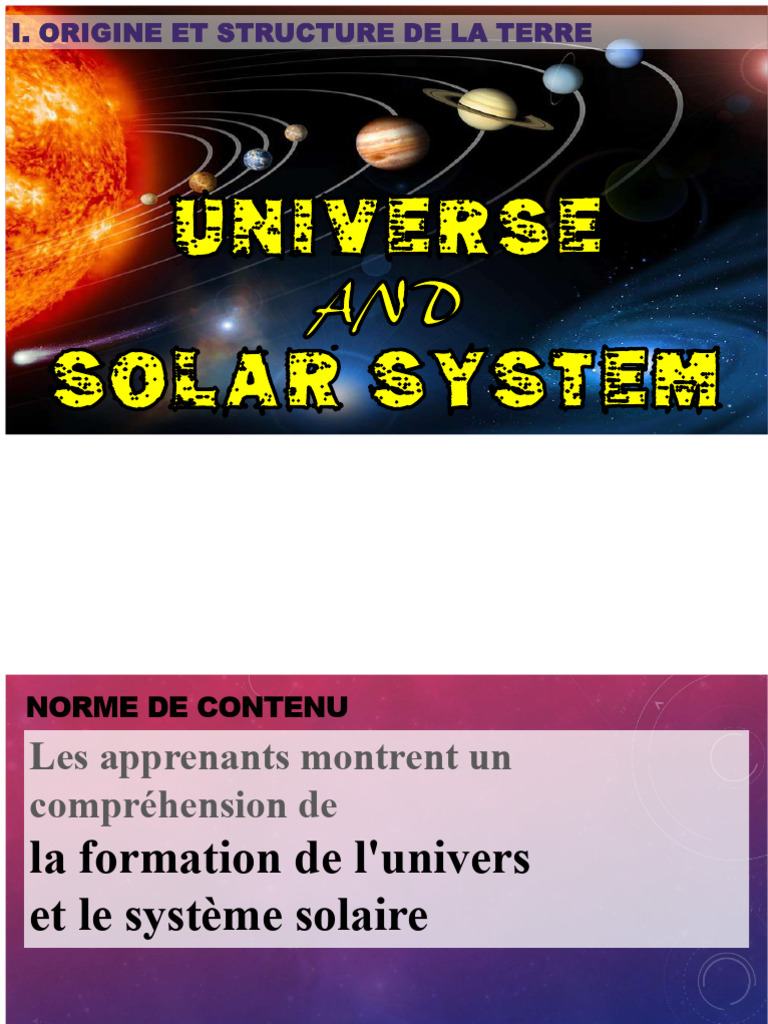 Origine et structure de la Terre et du système solaire | PDF | Planètes ...
