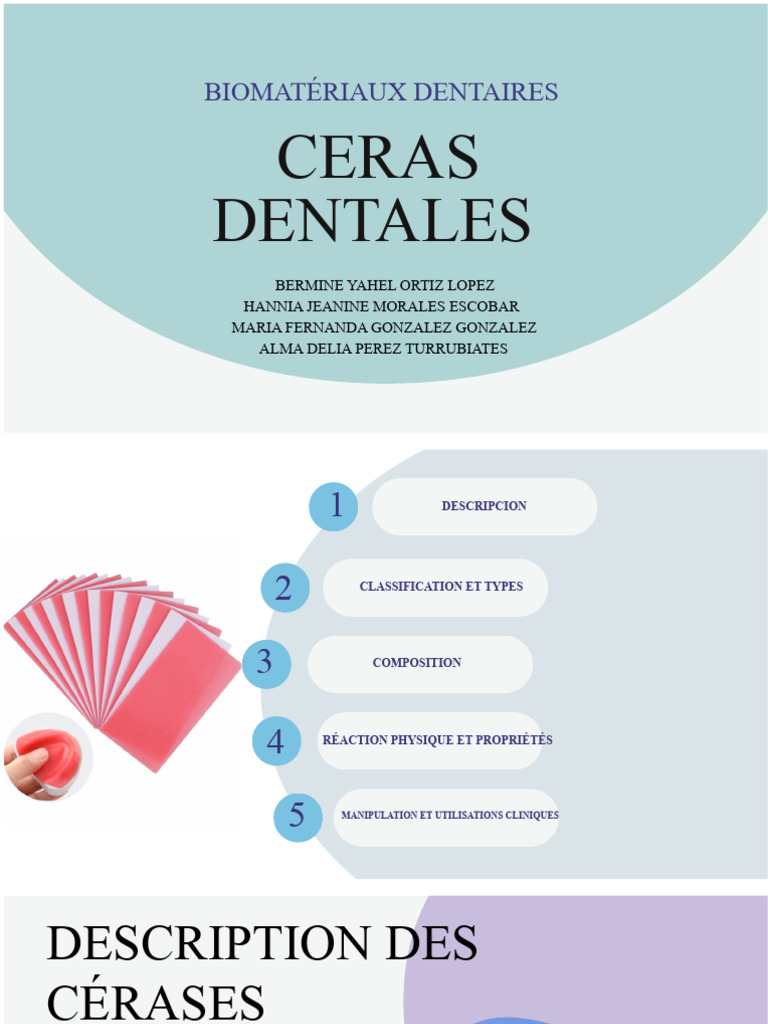 Biomatériaux dentaires : Cires et usages | PDF | Cire