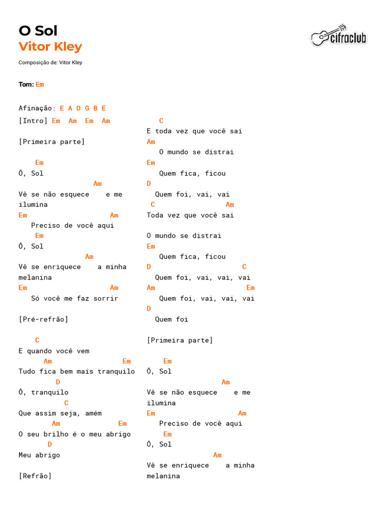 Letra da Música 
