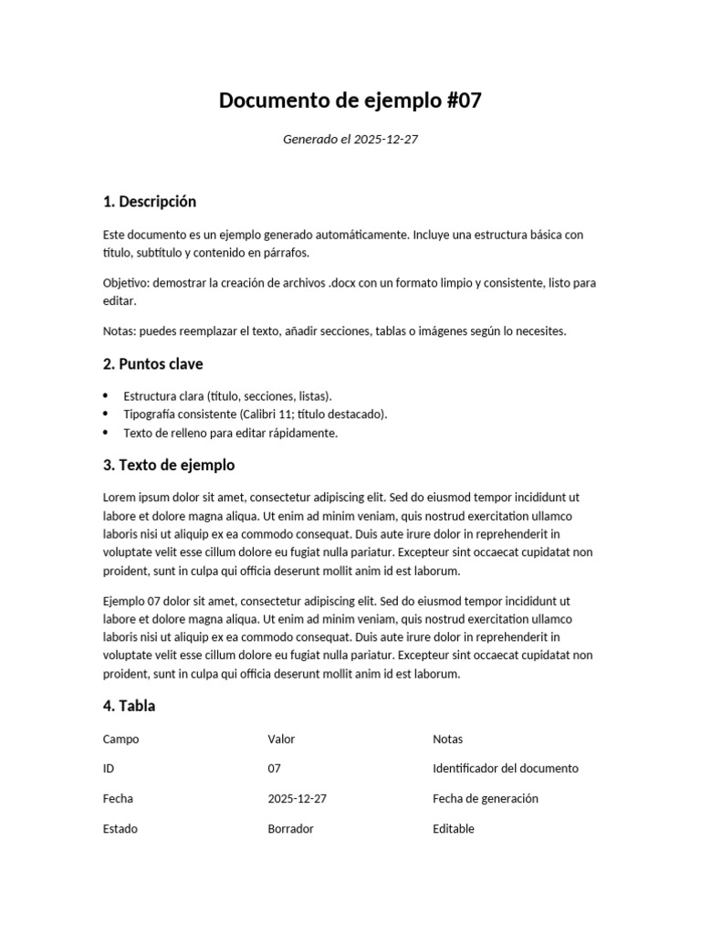 Documento Ejemplo 07 | PDF